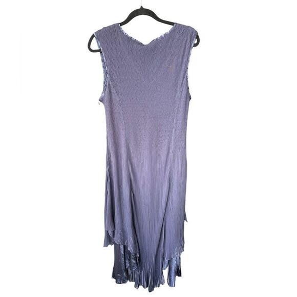 Komarov Beaded V-Neck Charmeuse Dress NWT XL Lavendar/Blue Ombré - Picture 4 of 6
